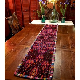 Colorful Guatemalan Huipile Table Runner