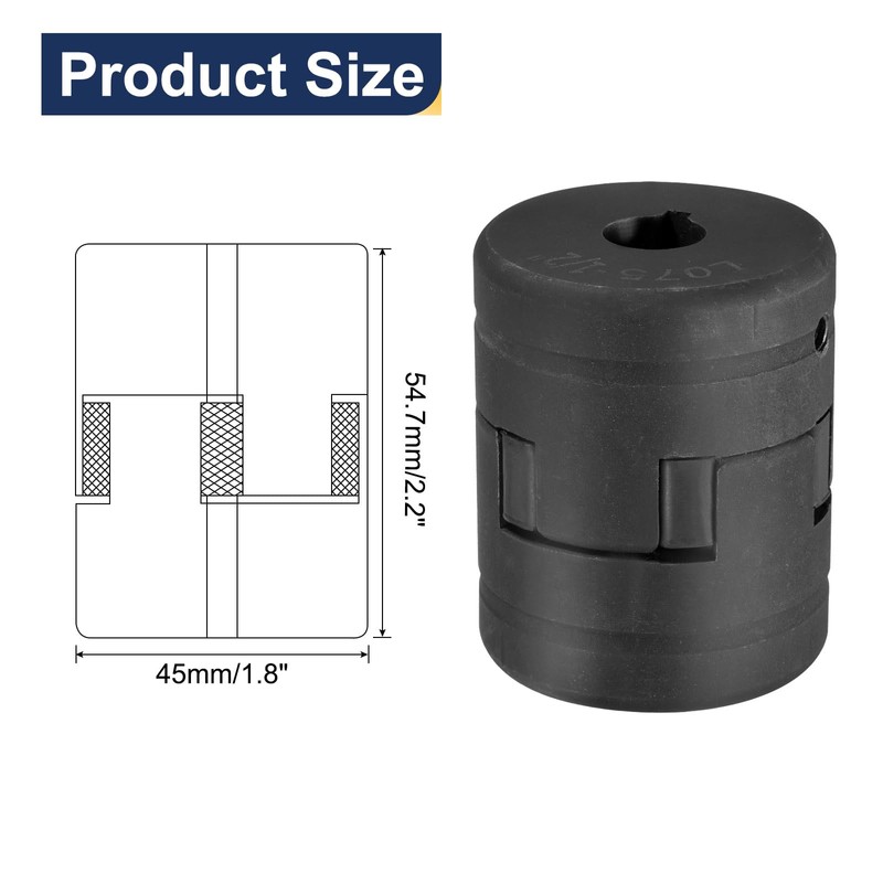 uxcell 5/8" to 1" L075 Flexible 3-Piece L-Jaw Coupling Coupler