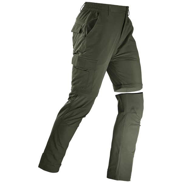 Men's Convertible Hiking Pants Zip Off Quick Dry Lightweight Safari