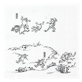 Hitoto Yamamoto Shoten Japanese Miscellaneous Goods, Kyoto Accessories, National Treasure, Choju Figurines Caricature, Mosquito Net Fabric Dish Cloth, Approx. 11.8 x 11.8 inches (30 x 30 cm)