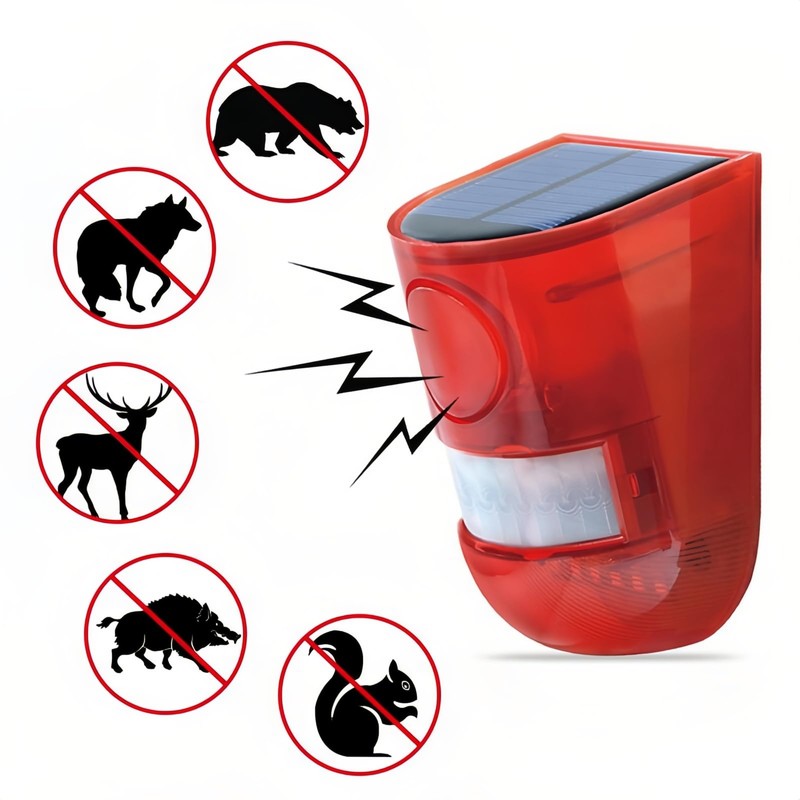 Lancoon 2 Pack Solar Sound & Light Alarm Outdoor Motion