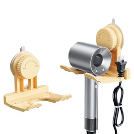 Blissfuhue Universal Hair Dryer Holder, Blow Dryer Hanger Wall Mount for Hair Dryer Storage with Strong Suction Cup & Locking Latch + Plug&Cord Organizer ,Ideal for Bathroom, Vanity, and Cabinet Door