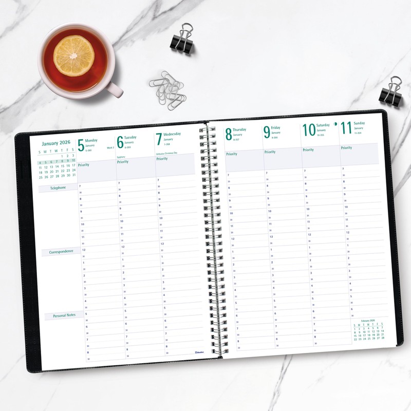 Blueline® 2026 Timanager® Planifi-Action® Weekly/Monthly Planner, Appointment Book, 13 Months,