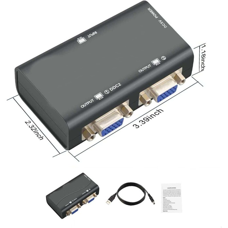 TB® VGA Splitter 2 Port 250MHz Bandwidth Amplifier Box 1