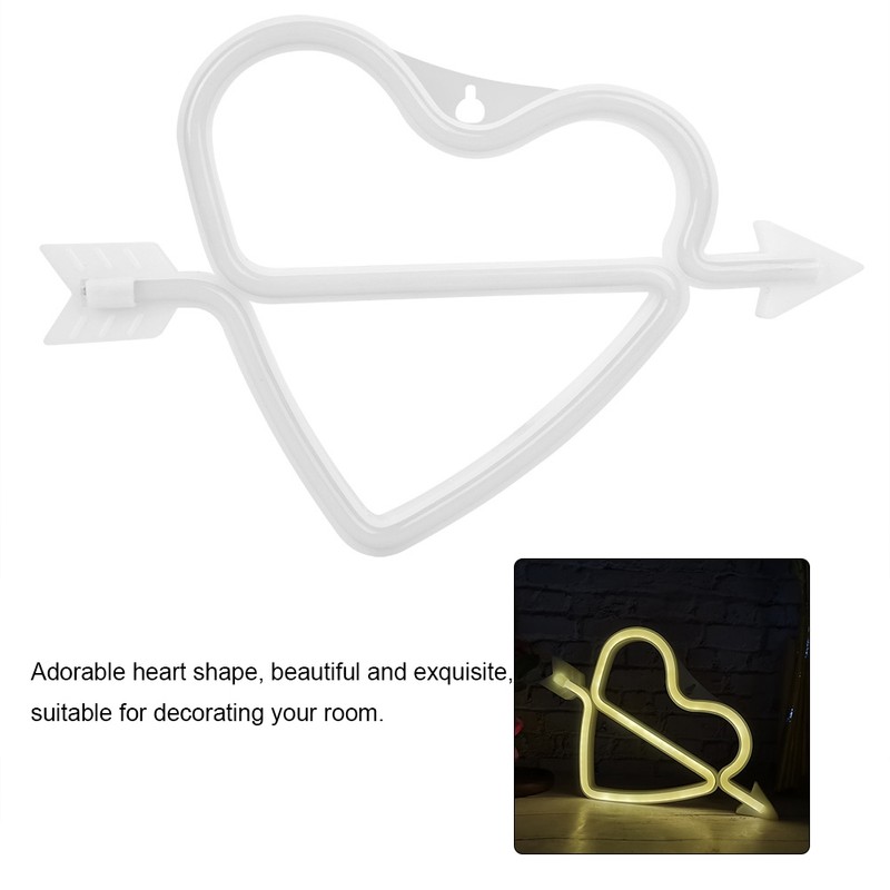 Adorable Heart shape LED Light Decorative Wall Hanging Lamp for