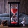 Hourglass Timer with Red Sand, 60 Minute Wooden Frame Sand