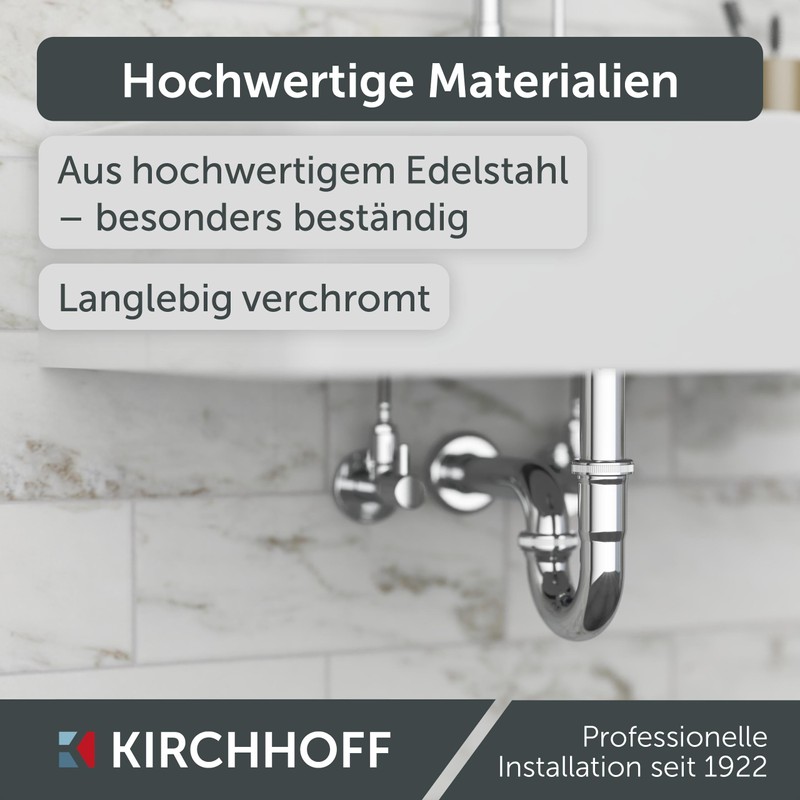 Kirchhoff 98848118 Immersion Pipe for Siphon 25 cm Chrome, Pipe