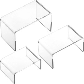 FindingKing 11 Acrylic Jewelry Risers Clear Display Set FindingKing