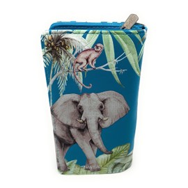 Shag Wear Elephant Jungle Large Animal Wallet for Women and Teel Girls Vegan Faux Leather 7" Teal