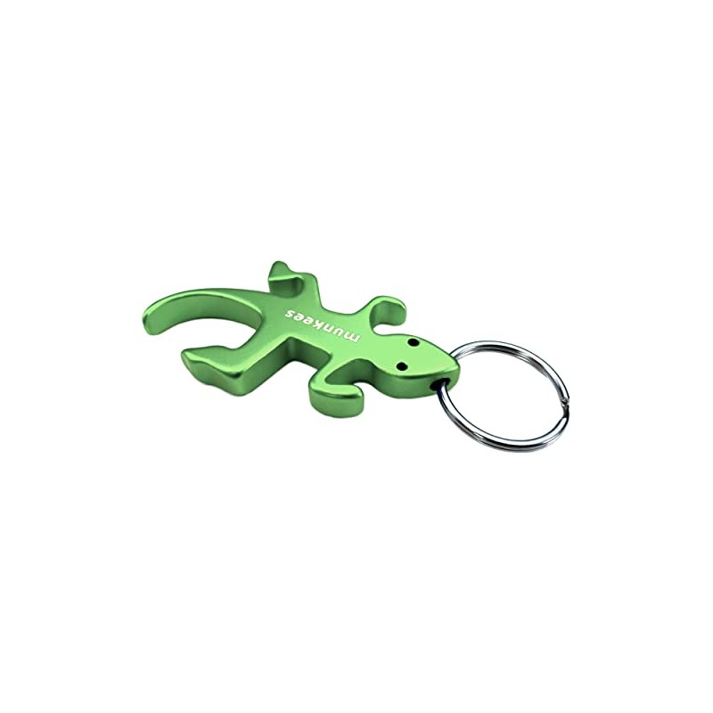munkees Key Ring Lizard Bottle Opener Green 34115, Green