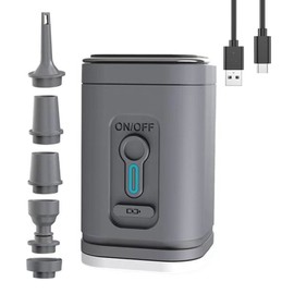 Cordless Air Pump Portable Electric Air Inflation Deflation Pump with 5 Nozzles LED Light for Inflation Pool Air Mattress Airbed Swimming Rings