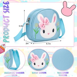 LJCTULY Toddler Purse-Blue Little Girl Purse, Small Kids Bunny Purse, Cute Girls Purse, Messenger Shoulder Handbag, Girls Crossbody Bag-Birthday, New Year's Gifts Purse for Girls