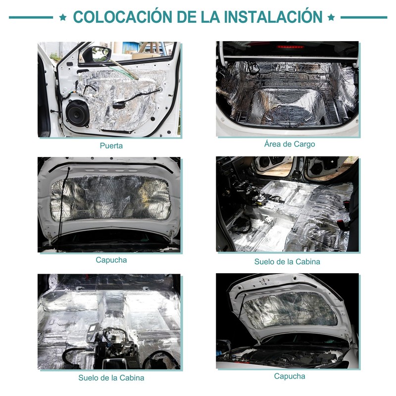 QUARKZMAN Car Sound Insulation 6mm Thermal Insulation Sticker Bonnet 100x100cm