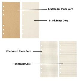 tooloflife 6-Ring Notebook Binder, A6 PU Leather Loose Leaf Notebook Binder Cover Executive Conference Folder Travel Portfolio Ringbinder Gift