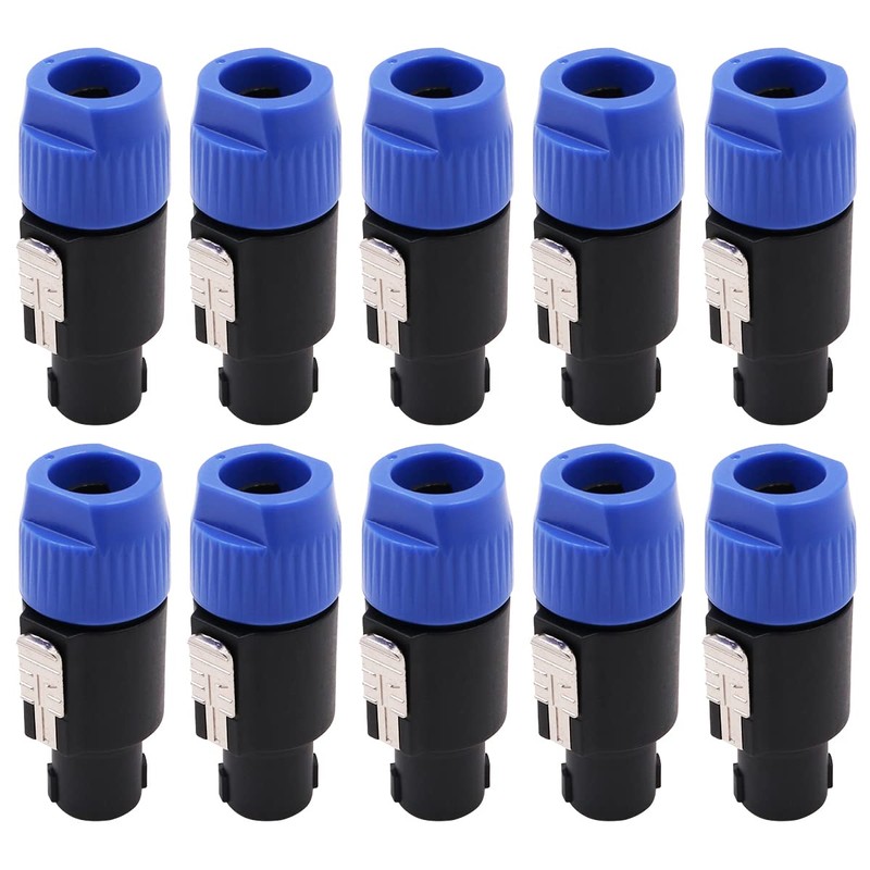 WANGCL 10 PCS NL4FC Speaker Cables Plugs Waterproof Speakon Connector