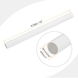 MECCANIXITY 1 Inch PVC Rigid Tube Round Pipe Tubing Hardware Tubing 21mm ID 25mm OD 330mm/13 White High Impact for Water Pipe