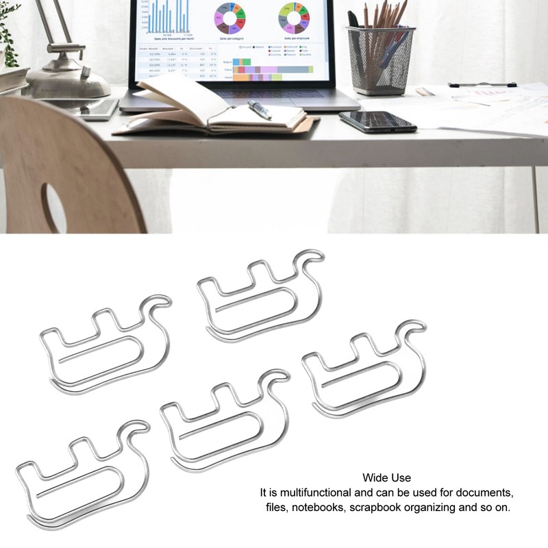 100pcs Paper Clip Cute Elephant Shaped Stainless Steel Paper Clip