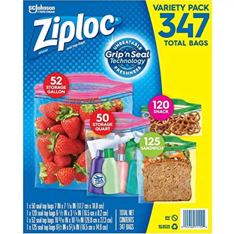 Ziploc Storage Bags, Various Sizes, 347 ct. ( 1 pack