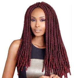 Bobbi Boss Synthetic Hair Crochet Braids Faux Locs Style Senegal Bomba Dreadlocks (4-PACK, T1B/99J)