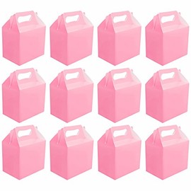 VALUE PACK 12 x Baby Pink Paper Lunch Box Going Home Present Picnic Boxes