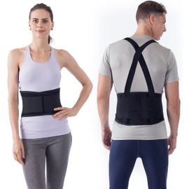 NYOrtho Back Brace Lumbar Support Belt - for Men and Women | Instantly Relieve Lower Back Pain | Maximum Posture and Spine Support, Adjustable, Breathable with Removable Suspenders | 8XL 66-70 in.