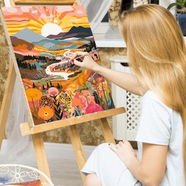 EFOTIML Paint by Numbers Kit for Adults Beginners & Kids Ages 8-12,1 Pack 16x20 inches Canva for Painting Kits for Adults in Colorful Box(Without Frame)- Sunrise Mountains and Rivers