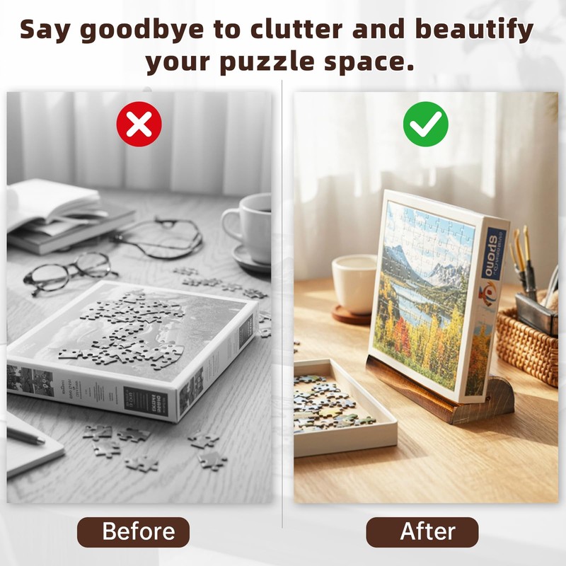 Jigsaw Puzzle Box Stand - Wooden Puzzle Box Lid Holder