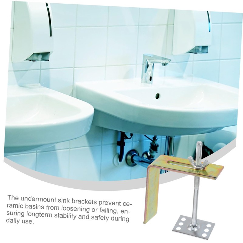 TEHAUX 2pcs Undermount Sink Brackets High Bathroom Clips for Secure