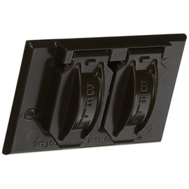Hubbell-Raco 5180-7 2-Hole Weatherproof Device Cover, 4-9/16 in L X 2-13/16 in W X 1 in T, Bronze