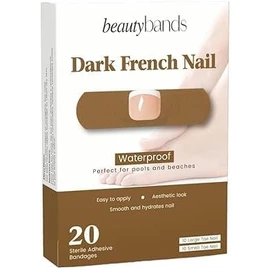 Toe Nail Cover Up Bandages for Unsightly, Broken or Cracked Toenails | Waterproof & Sterile Fake Nail Protector (Dark French)