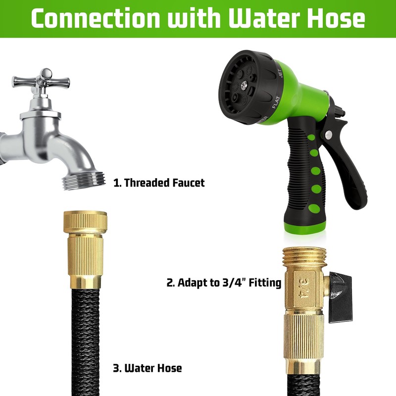 NEXCOVER Garden Hose Nozzle Sprayer - 7 Adjustable Watering Patterns