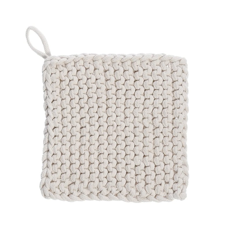 Zeller Nature 24080 Pot Holder Cotton Natural Macrame Look Kitchen