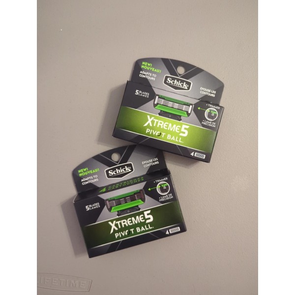 Schick New 8x Schick Xtreme5 Pivot Ball Razor Blade Refill