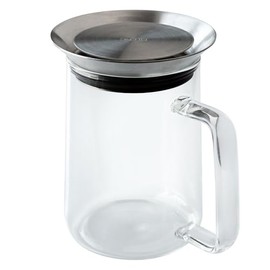 Rishi Tea Fluted Simple Brew Teapot - For 12oz Loose Tea Preparation, Built-in Strainer, Everyday Teaware, Easy to Clean, Borosilicate Glass, Enjoy Hot or Iced Tea - 400mL