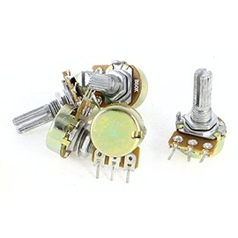 uxcell 5 Pcs B50K 50K Ohm 3 Terminal Single Linear Rotary Taper Potentiometer