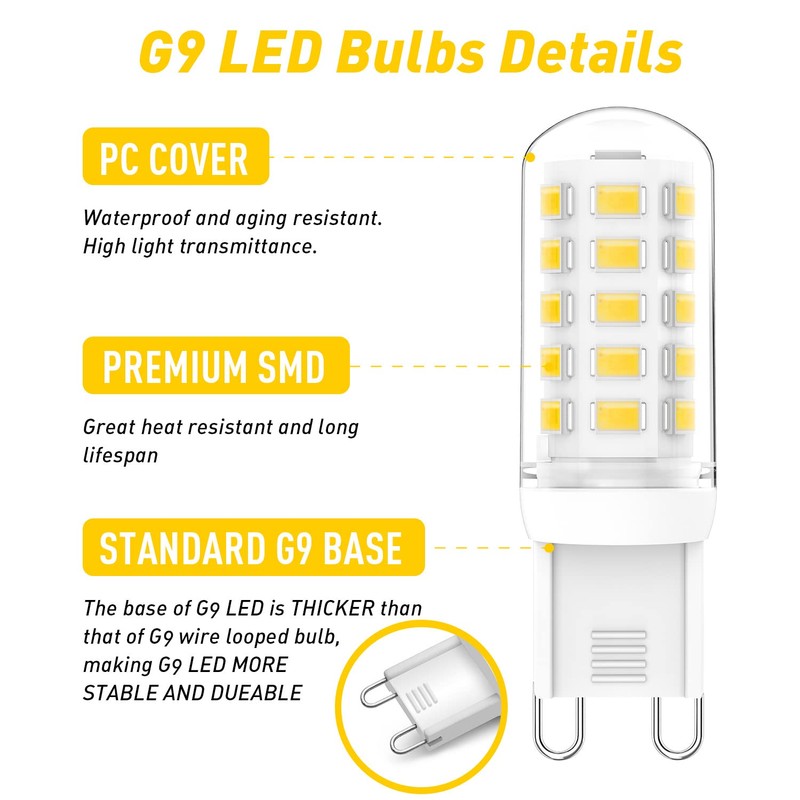 Lososuch Dimmable G9 Led Bulbs 3W 4000K Neutral White,Replace G9