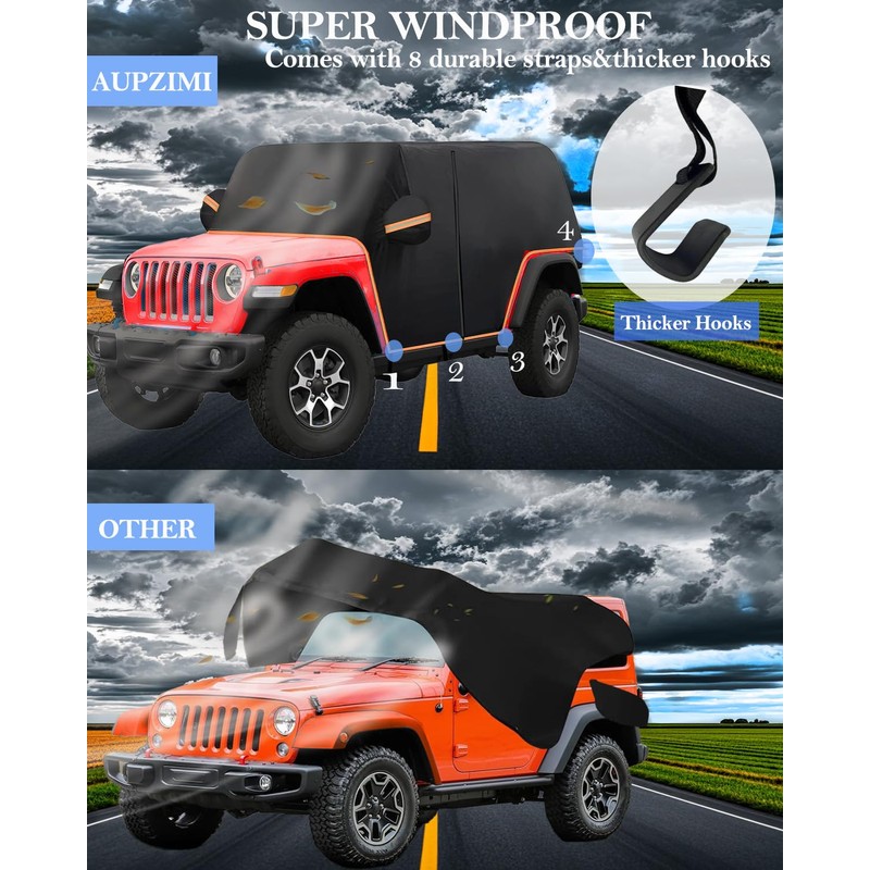Cab Cover for Jeep Wrangler Cover 4 Door Waterproof 2007-2025