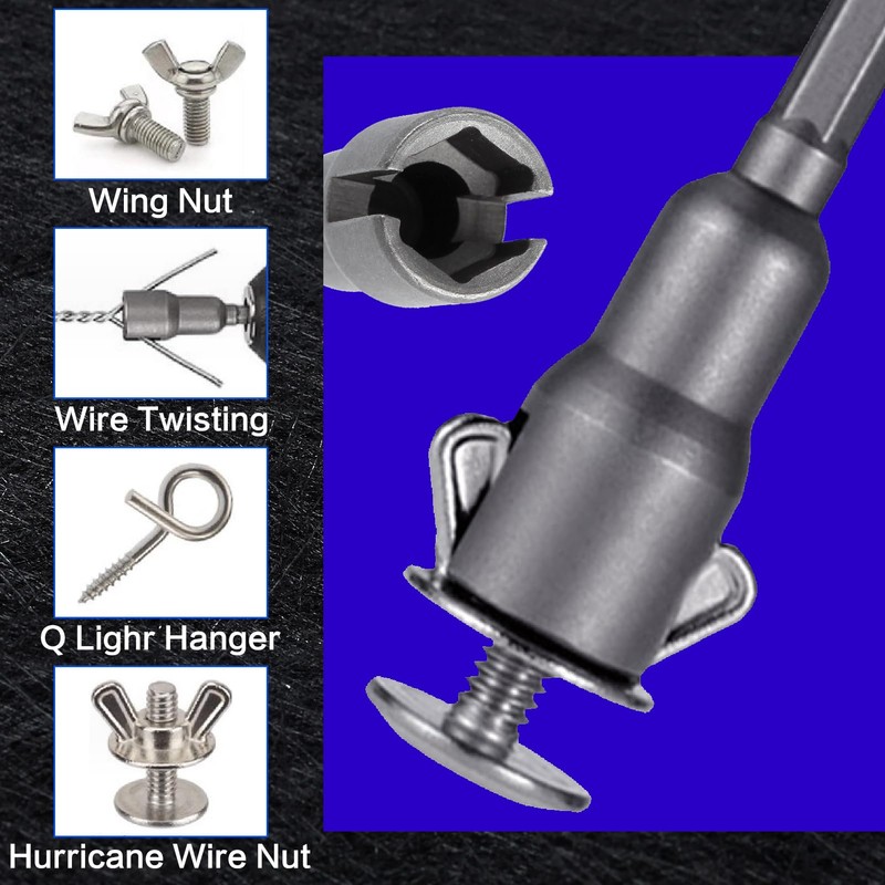 SPEEDWOX 2PCS Power Wing Nut Driver Set 1/4 Inch Hex