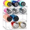 Stackable Water Bottle Organizer Rack, 2 Tier Clear Plastic Holder