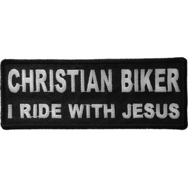 Christian Biker I Ride with Jesus Patch, Biker Saying Patches (P4717)