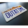 OUTATIME License Plate. Made from Aluminium. Text and License plate