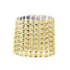 50Pcs 8 Rows Gold Chair Sash Napkin Rings Sparkling Diamond