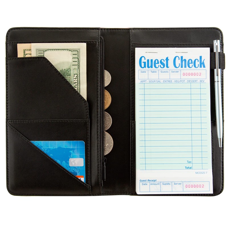 Server Book, Server Books for Waitress, Leather Server Book with