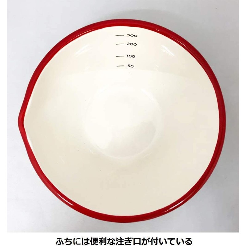 富士ホーロー 片口ボウル 12cm 0.4L ホーロー 目盛り付 レッド BM-12B NR