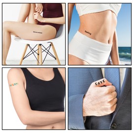 HJZHII 15 Sheet Temporary Tattoos Letters, Small Fake Finger Tattoos Alphabet Letters Stickers Gothic Fake Tattoo Colorful Alphabet Temporary Tattoo Sticker for Adult Finger Neck Body