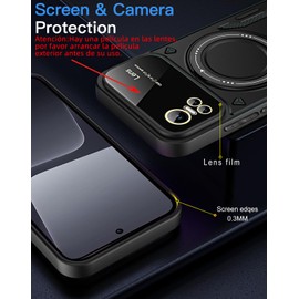 QWYJ YD Funda for OPPO Reno 10 Case Uso Rudo Protector Lente Cámara Soporte Giratorio Magnético Carcasa,para OPPO Reno 10 Funda(Negro)