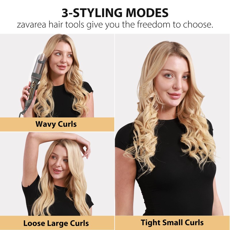 Zavarea Automatic Curling Iron, 1 Inch Hair Curler with 5