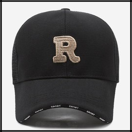 White Fang CZA181 Mesh Hat, Cap, Embroidery, Stylish, Outdoor, Casual, Men's, Women's, multicolor (black / gold)