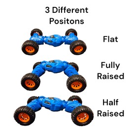 GLOBAL BAY 3 Position Pull Back Cars, Toy Cars for Kids, Push and Go Cars Friction Powered Off-Road Vehicles Monster Truck Toys for 3-7 Years, Blue/Black or Orange Colours