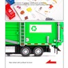 1:32 Garbage Truck Toy with Dumpster 4 Trash Bins Friction